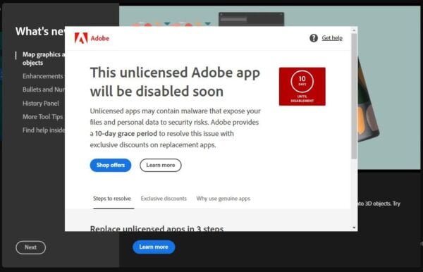 fix loi this unlicensed adobe app has been disabled 1