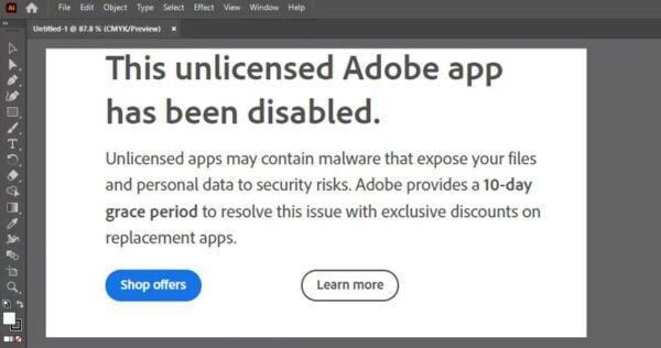 fix loi this unlicensed adobe app has been disabled 2