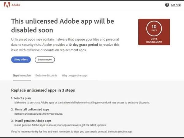 fix loi this unlicensed adobe app has been disabled 3
