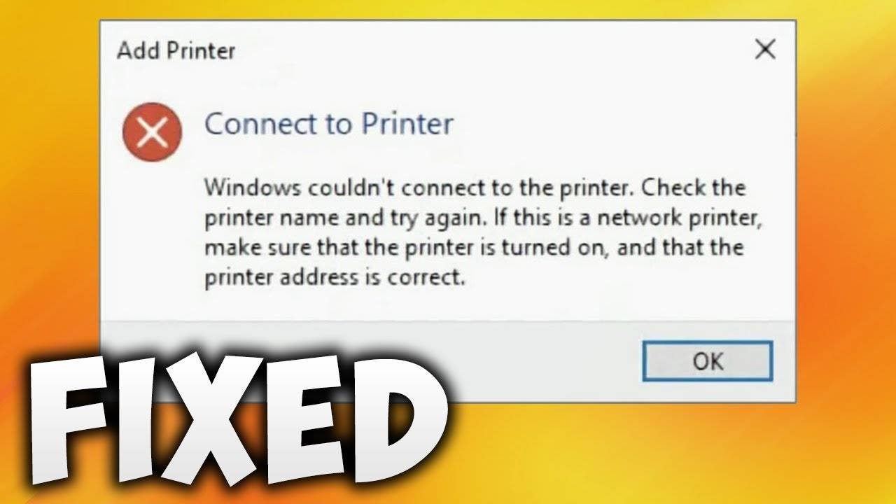 lỗi connect to printer