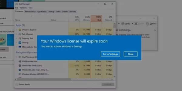 lỗi your windows license will expire soon