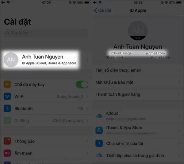 Lỗi xác thực iCloud